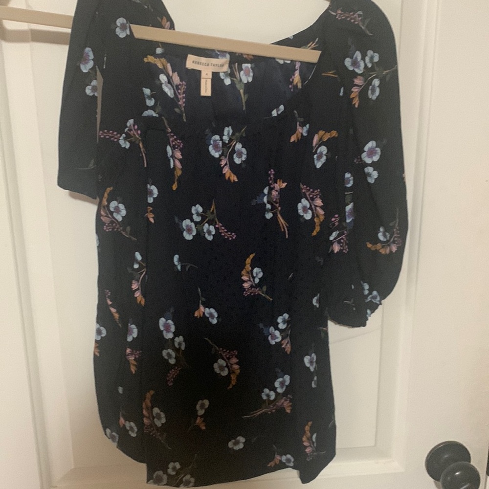 Rebecca Taylor one shoulder floral top